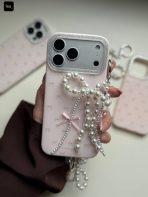قاب پاپیونی صورتی به همراه آویز - Image 4